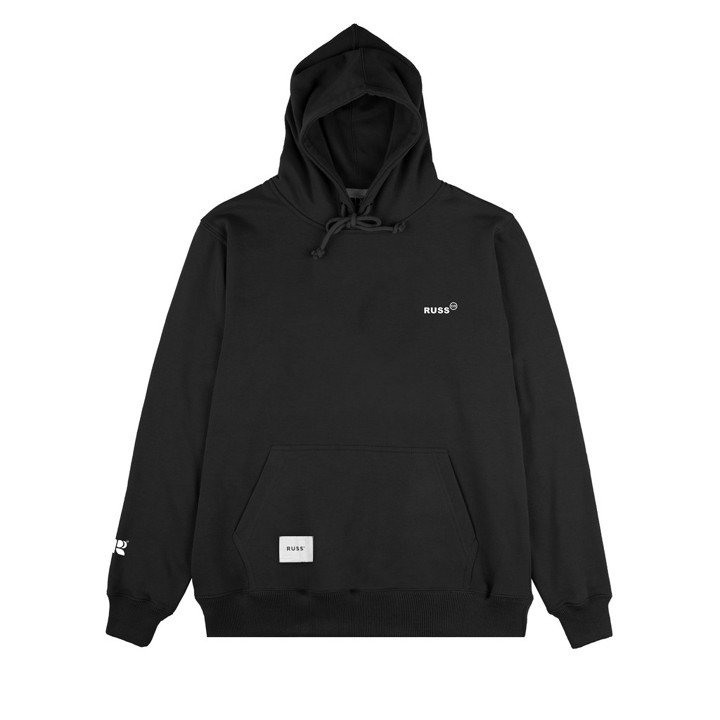 Russ Sweater Hoodie Pria Tinylog Black ( Up To Big Size )