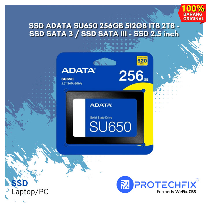 SSD ADATA SU650 256GB 512GB 1TB 2TB - SSD SATA 3 / SSD SATA 
