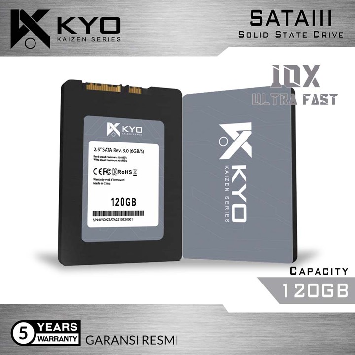 SSD KYO KAIZEN 120 SATA III 2.5" 6GB/S SSD SATA 3 GARANSI RE