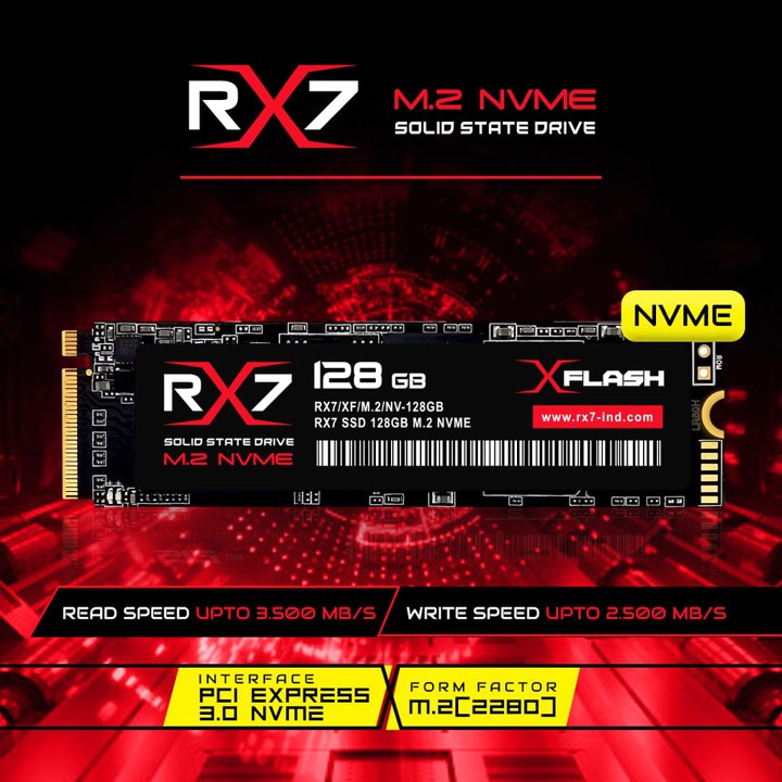 SSD M2 NVME / M.2 NVME/ M2NVME 128GB RX7 RESMI GARANSI 3 TAH