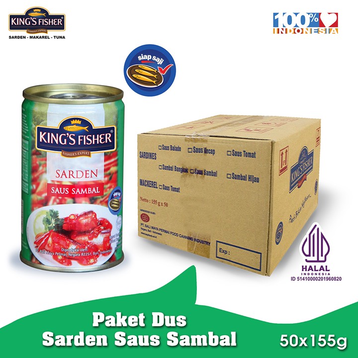 KingsFisher Paket 1 dus 50pc King's Fisher Sarden mini saus 