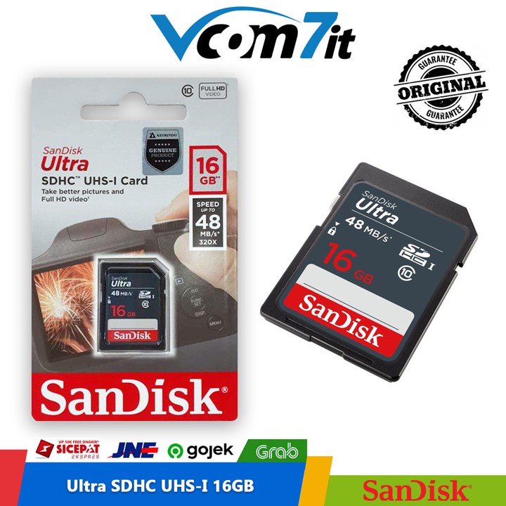 SanDisk Ultra SD Card Kamera SDHC SDXC UHS-I Class10 16GB 32