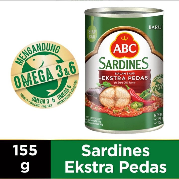 ABC SARDINES / SARDEN SAUS EXTRA PEDAS 155gr by pasar cikara