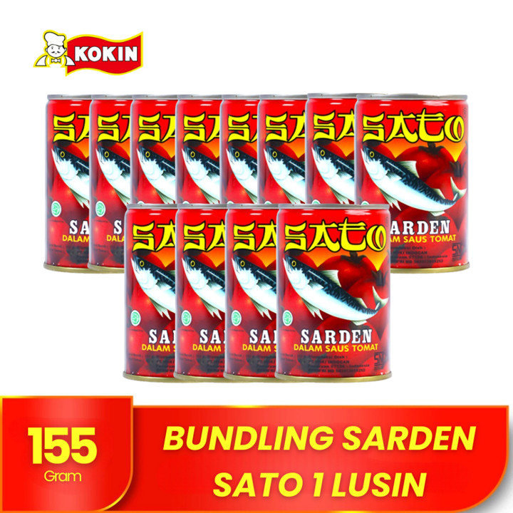 KOKIN Bundling Ikan Sarden Kaleng Sato Saos Tomat 1 Lusin 12