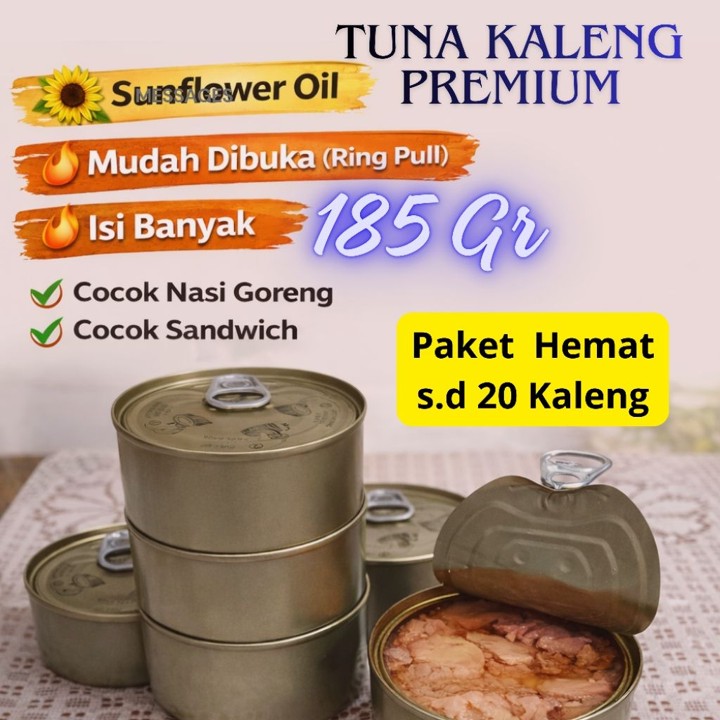 Tuna Kaleng 185gr Sunflower Oil | Tuna Dalam Minyak | Paket 