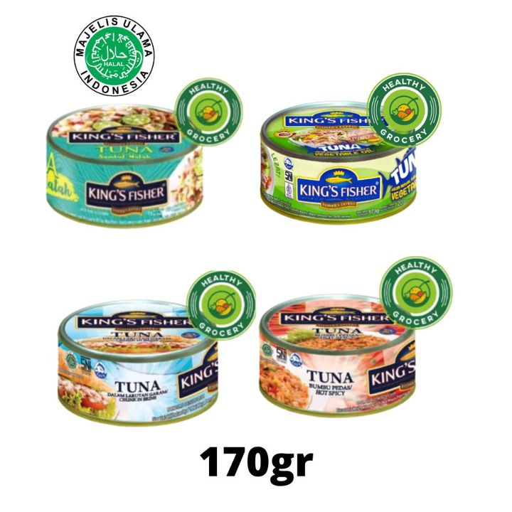 King's Fisher Tuna 170gr In Brine / In Oil / Hot Spicy / Sam
