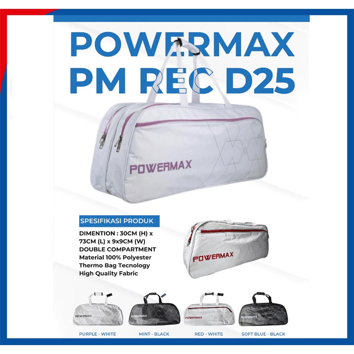 POWER MAX Tas Badminton D25 Original Tas Powermax Raket Bulu
