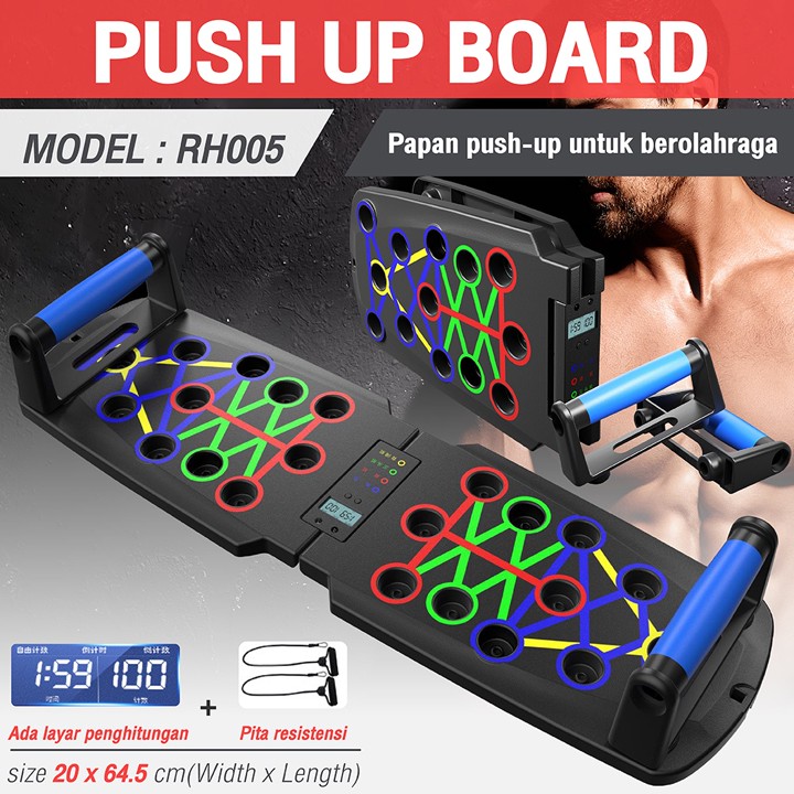 HTD Sport Papan Push Up Board Alat Push Up Lipat Alat Fitnes