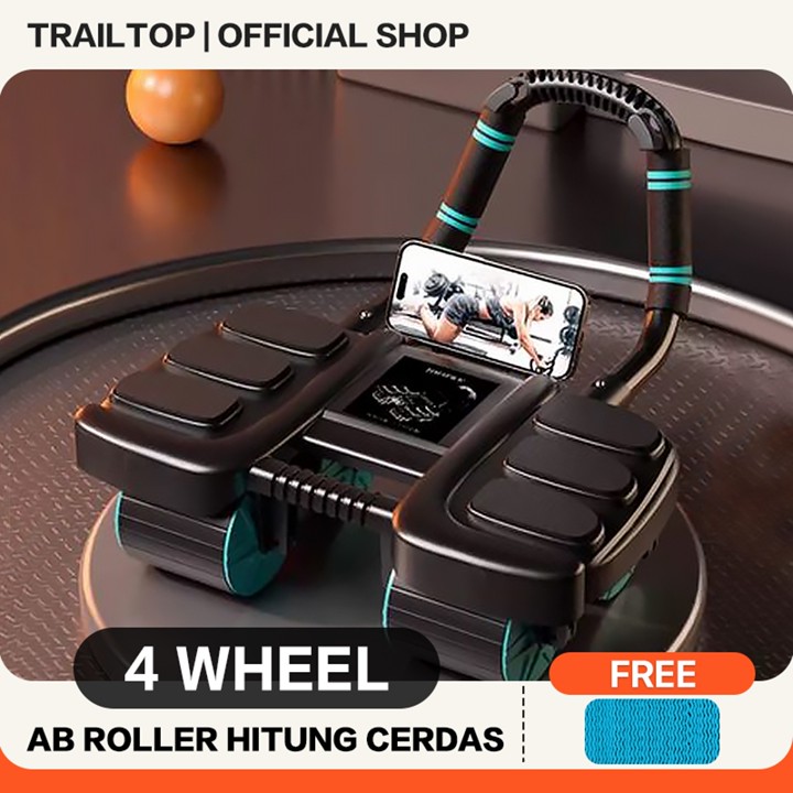 TrailTop Ab Wheel Roller Hitung Cerdas Ab Roller 4 Wheel  Al