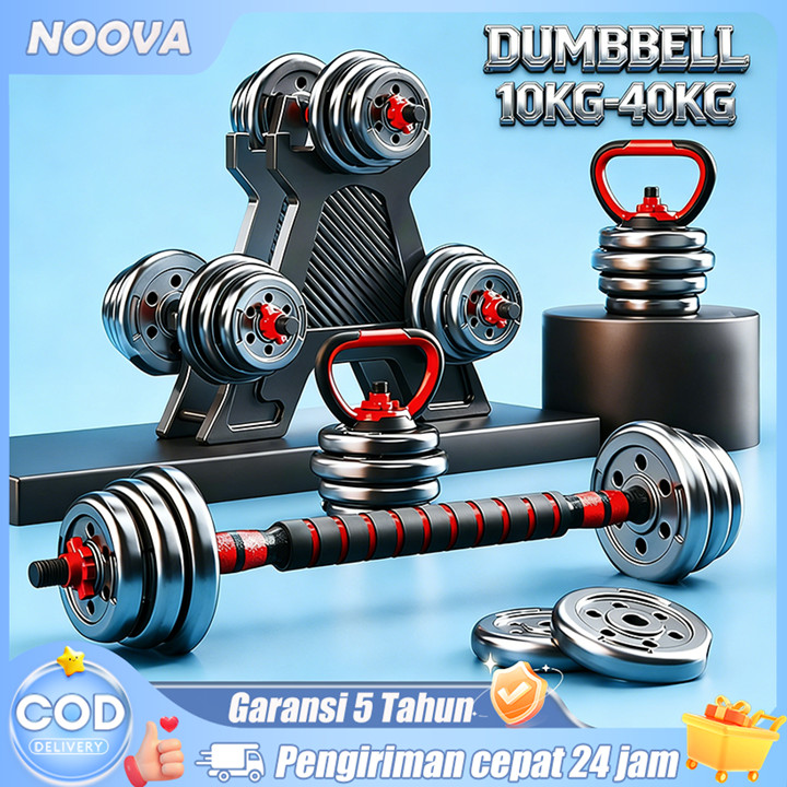 NOOVA Dumbell Set 10kg 20kg 30kg 40kg 4 IN 1 Peralatan Fitne