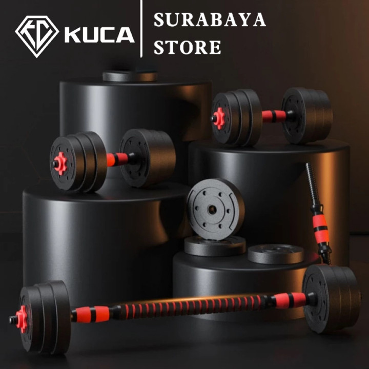 KUCA dumbell set 20/30/40kg Peralatan Fitness Barbel Set Den