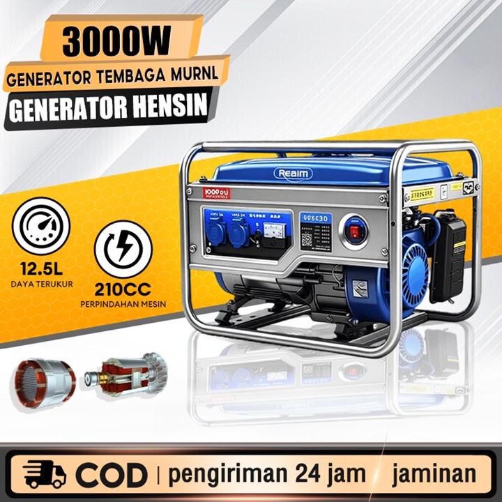 REAIM Genset 4000W Portable Hemat Bahan Bakar Mesin Generato