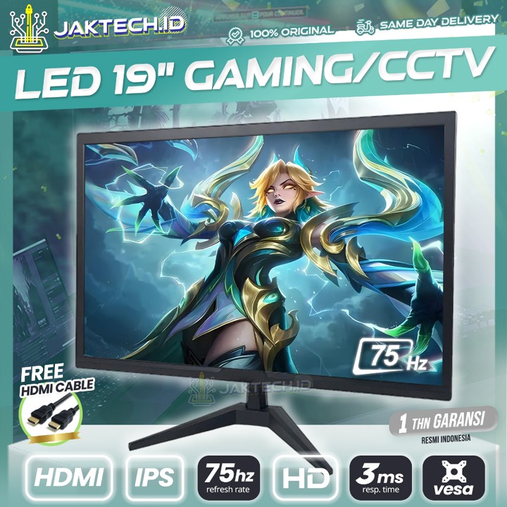 Monitor LED 19"/20" Inch FHD/HD+ 75hz 3ms HDMI VESA Gaming |