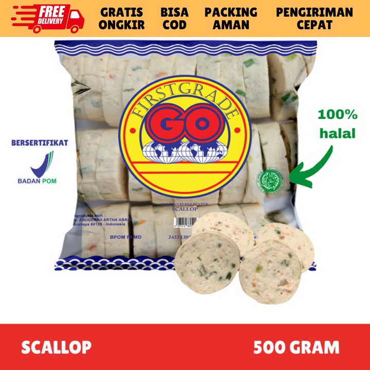 [FROZEN FOOD GO] SCALLOP / SCALLOB IKAN ISI 40 (500GR) MAKAN