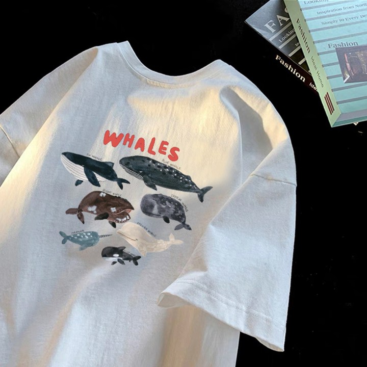 Forteid Kaos Cream Pria Deep-Sea Fisht-Shirt Oversize A0248|
