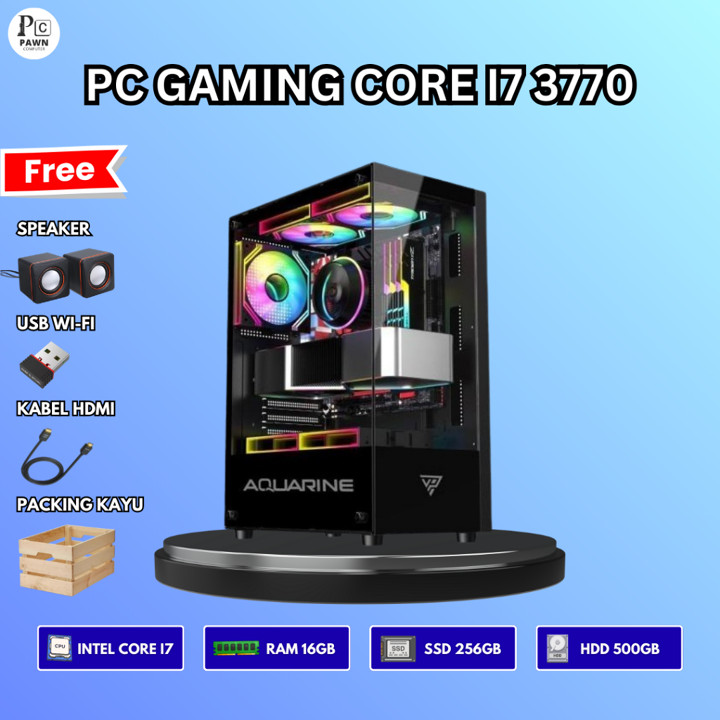 PC Gaming Desain Editing Core I7  | RAM 16GB | SSD 256GB | H