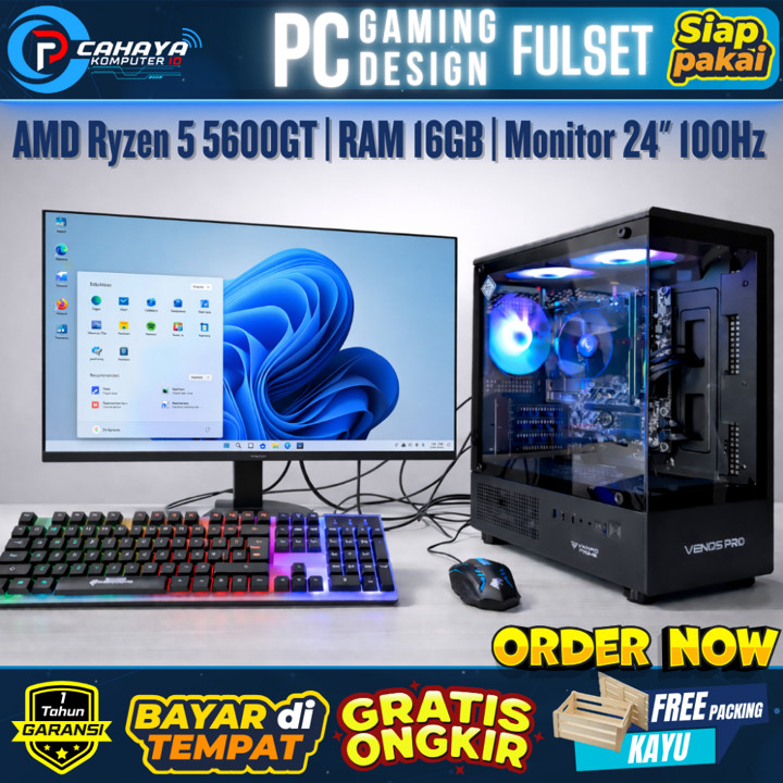 PC Gaming [Full Sett] AMD Ryzen 5 5600GT | RAM 16GB | SSD 12