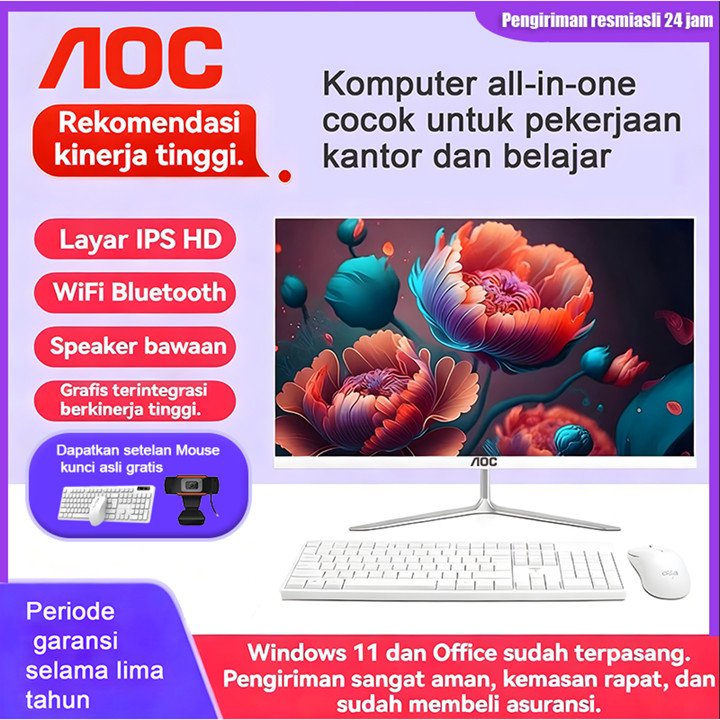 AOC 2026 All-in-One PC - Processor Kuat,  SSD, Desain Rampin