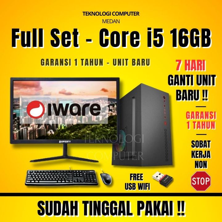 Core i5 | Full Set 19"| Komputer Kantor Admin Sekolah | CPU 