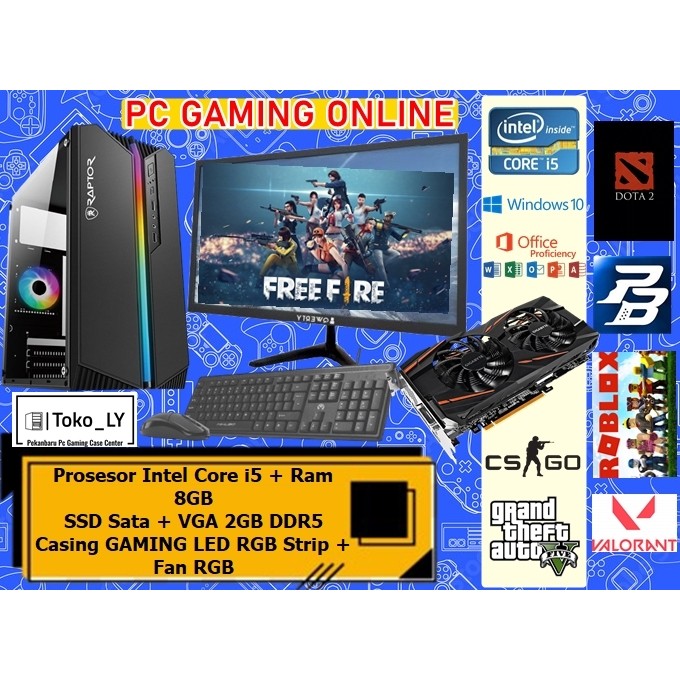 Komputer Gaming Roblox Fullset, Core i5 + VGA 4GB, SSD Sata,