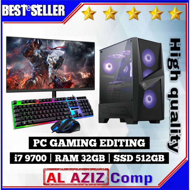 PC Rakitan Gaming Fullset Intel Core i7 9700 RAM 32gb SSD 51