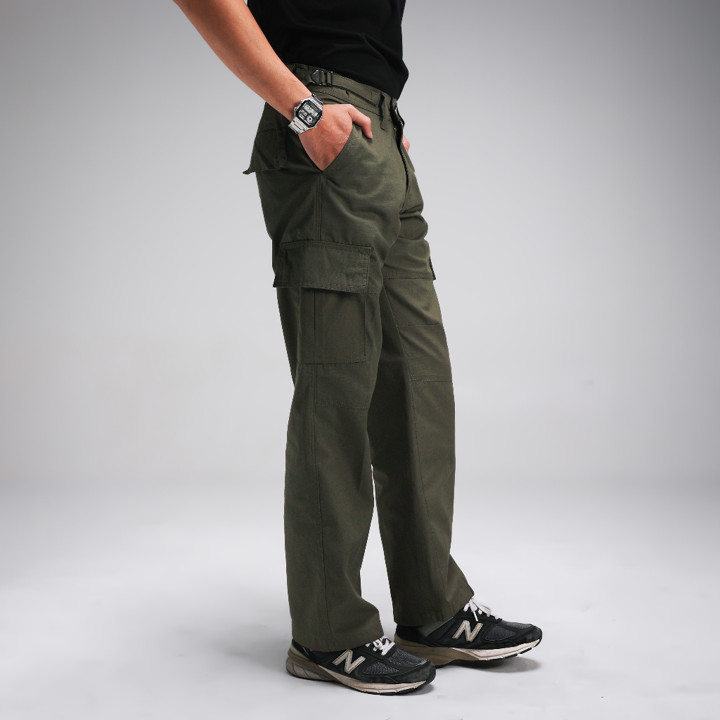 JB - Long Cargo Pants Ripstop Olive Green - Celana Cargo Pan