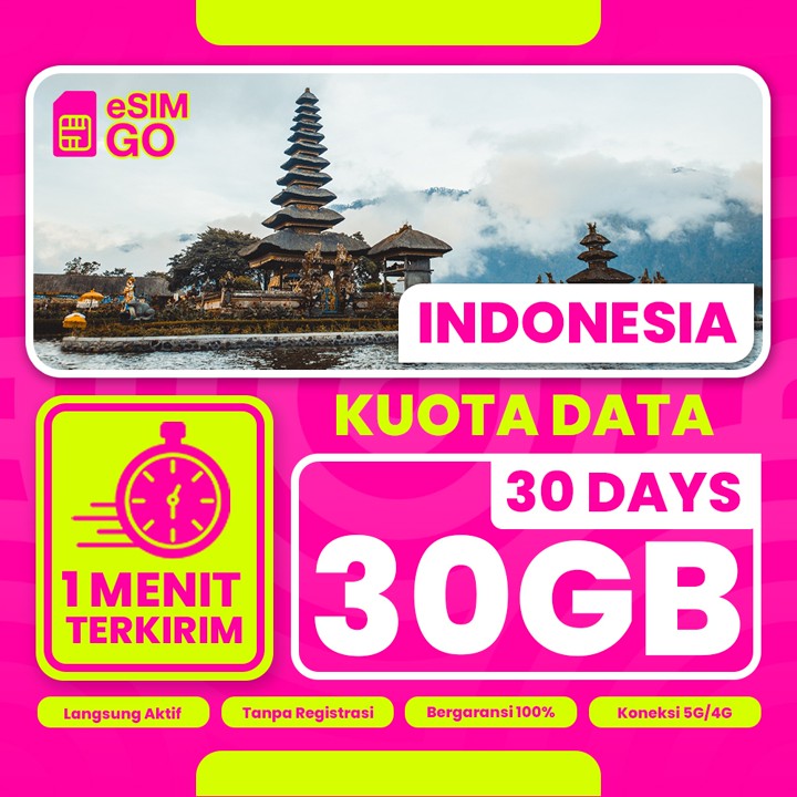 eSIM Indonesia Telkomsel Kuota Besar Hingga 30GB | eSIM Roaming iPHONE INTER | Solusi IMEI BLOKIR DIGITRAVEL High Speed 5G