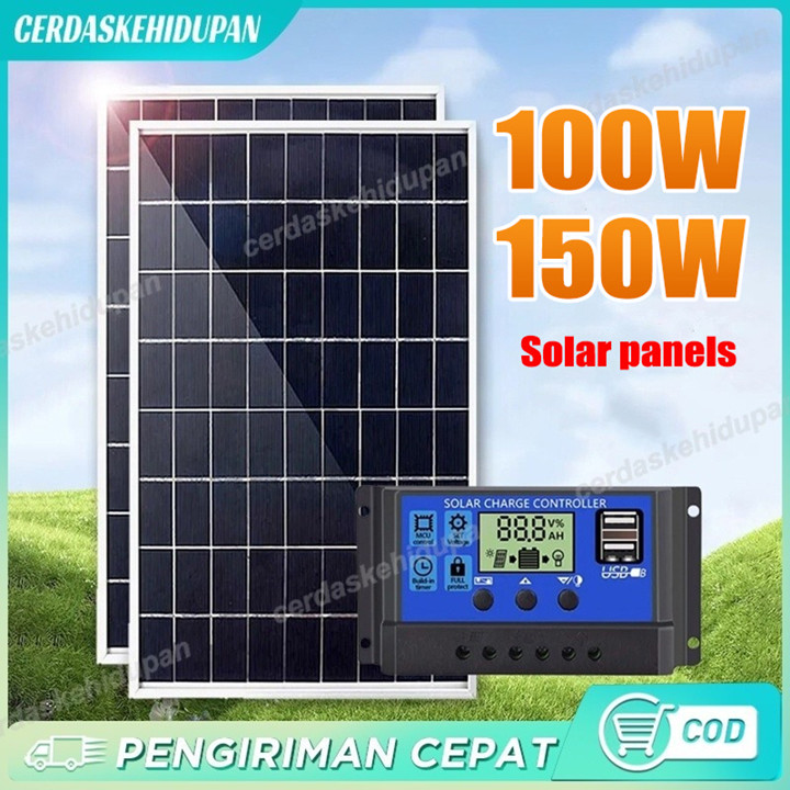 60W/100W SOLAR PANEL PANEL SURYA PEMBANGKIT LISTRIK TENAGA S