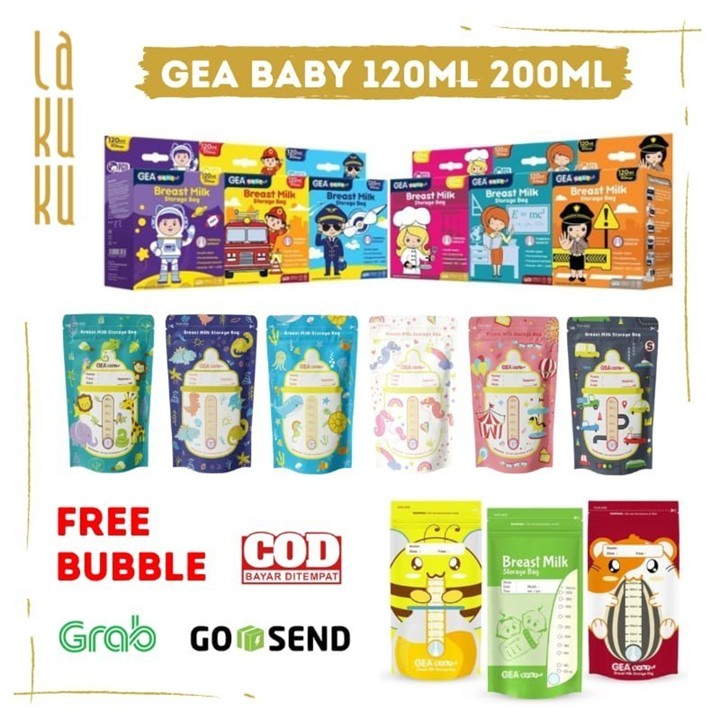 Kantong susu asi GEA BABY 120ml & 200ml Breast Milk Storage 