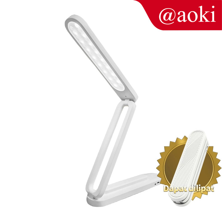 AOKI Lampu belajar lipat praktis 2400mah daya tahan lama dua