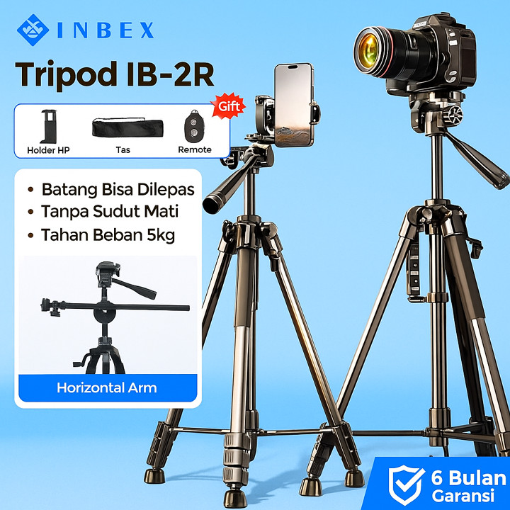 INBEX IB-2R 170CM Profesion Tripod Kamera Handphone Bluetoot