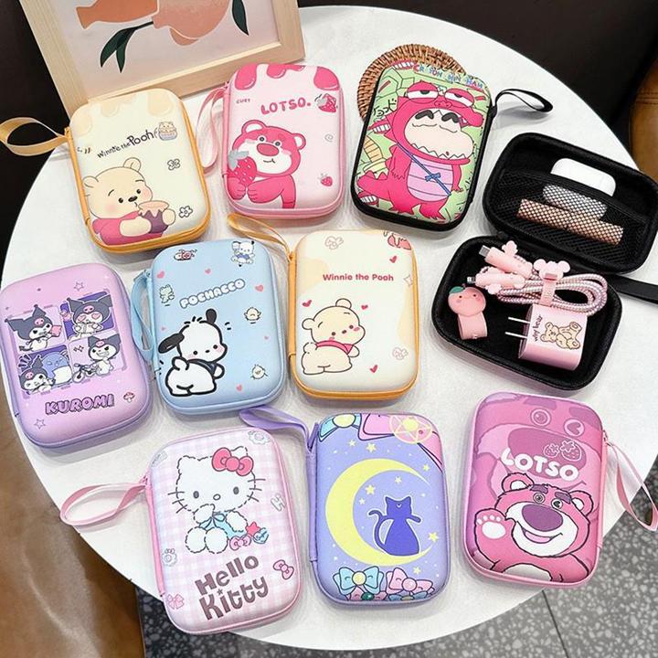 Pouch serbaguna hardcase anti air kartun Dompet headset uang lucu Dompet kartu kunci koin makeup kosmetik aksesoris Pouch handphone earphone USB powerbank charger waterproof Tas penyimpanan multifungsi Kotak travel organizer