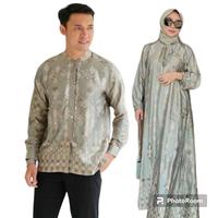 baju couple pasangan lebaran 2025 gamis couple pasangan baju batik  suami istri baju couple keluarga ORI