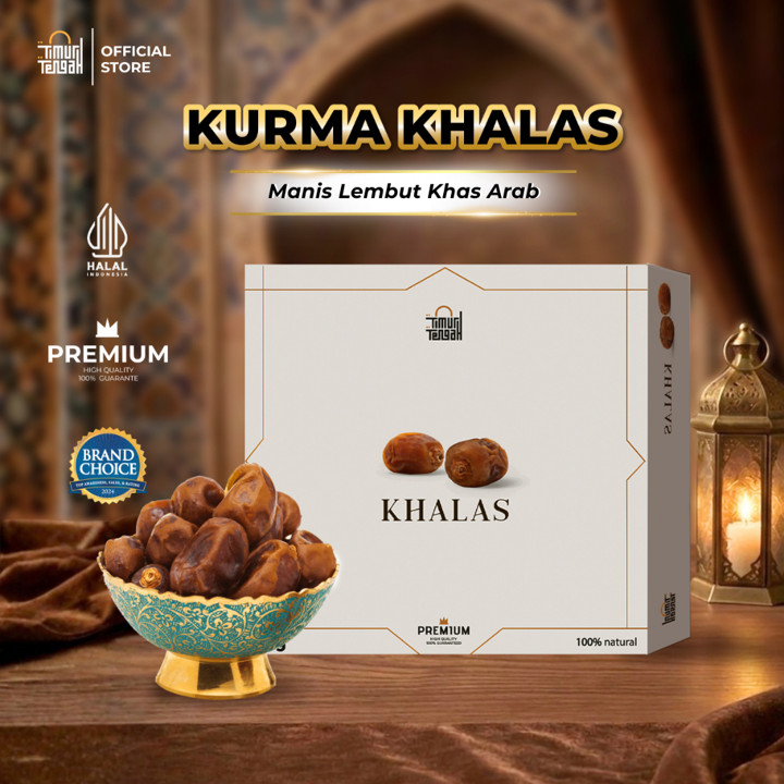 Timur Tengah Kurma Khalas 1 kg Premium Kholas Dates Manis Lembut Original High Quality