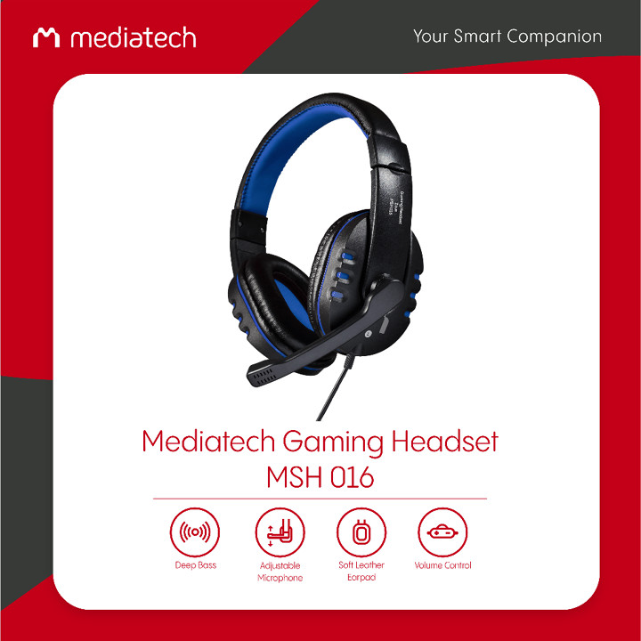 Mediatech Headphone Gaming  Zeus MSH 016 + Pouch + Kabel Splitter (NEW PACKING)