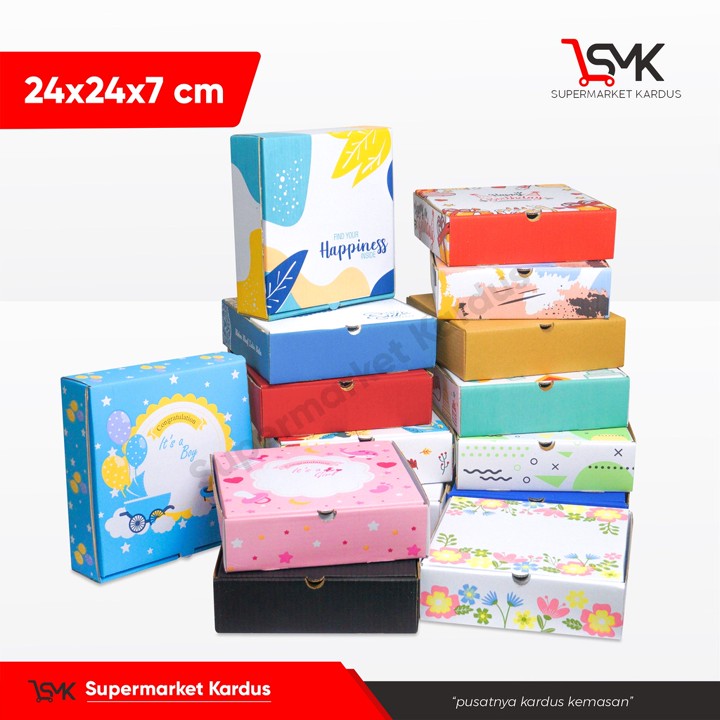 Box 24x24x7 Kardus/Hampers/hoodie/mukena/ultah/ulang tahun/happybirthday/it's boy/it's girl/baby/bayi//idul fitri/eid mubarakboxlebaran//tinggi7