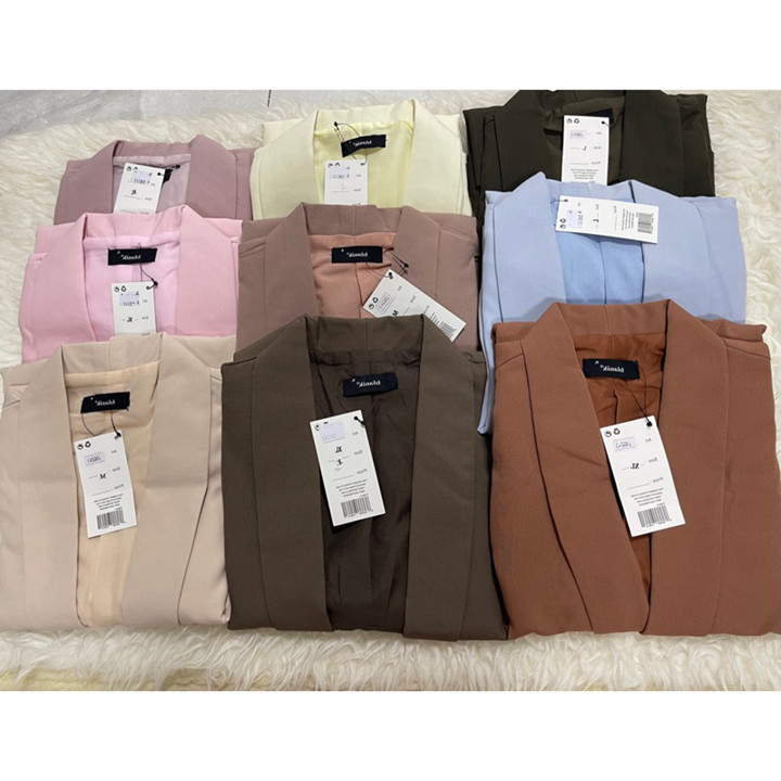 Chloebeautyshop - Blazer Blanik Wanita Kerah Lurus L / Xl / 