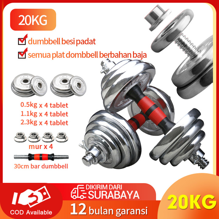 Dumbel Set Max 20kg/Dumbel barbel crome 20kg/20KG Dumbel BES
