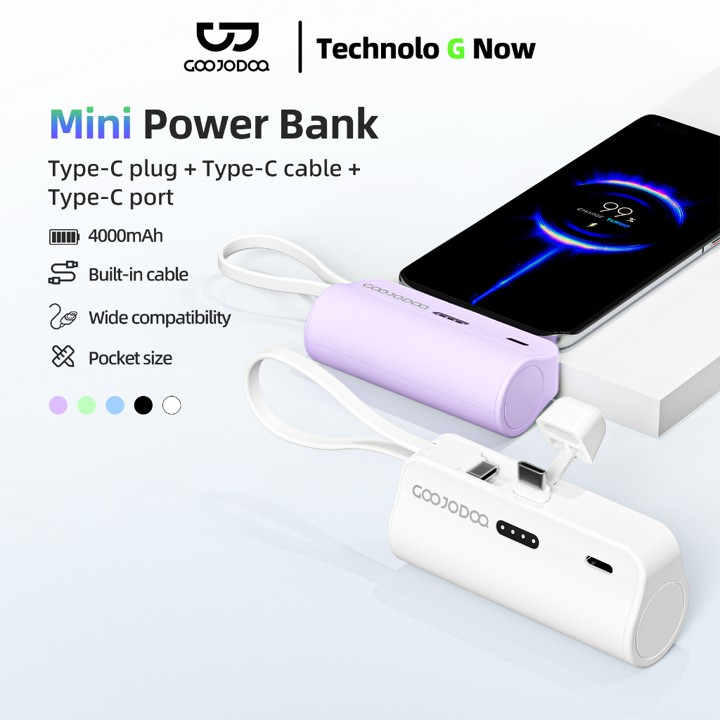 GOOJODOQ 4000mah Mini Powerbank for iphone Android Phone Bui