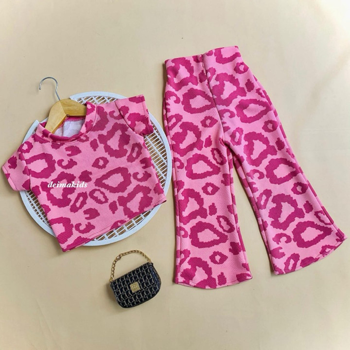 SET LEOPARD CROP TOP by deimakids | Promo 4.4 Oneset Leopard