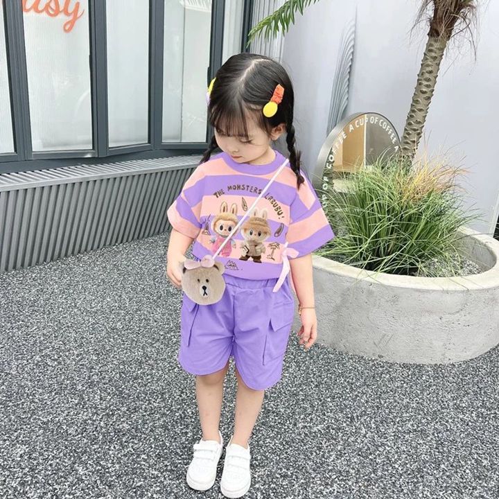 setelan baju anak cewek labubu salur 1-5 tahun / pakain anak