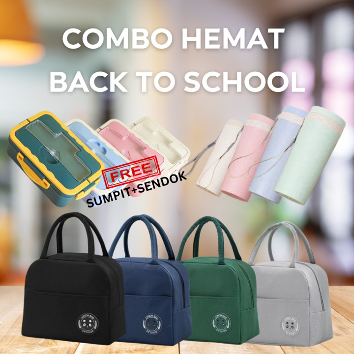 VOOVA PAKET 3 IN 1 KOTAK MAKAN + BOTOL MINUM | 3 IN I LUNCH 