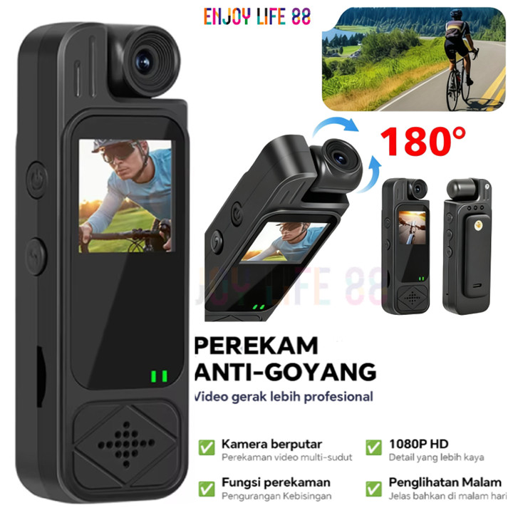 Mini Body Camera Clip-On HD 1080P Camcorder dengan 1.3" Laya