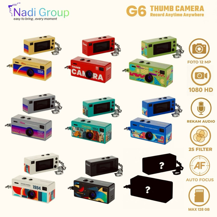 READY! G6 Thumb Camera Mini Keychain Retro Camera Foto 12MP,