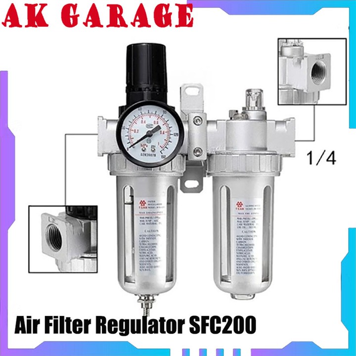 1x Air Filter Regulator SFC200 Double Dengan Coupler