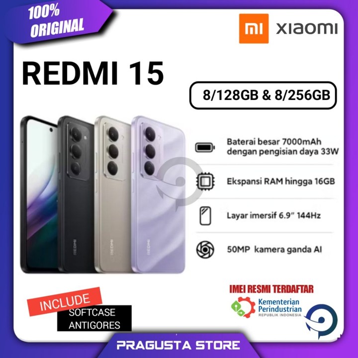 Xiaomi Redmi 15 8/256 GB Original 100% Garansi Resmi Indones