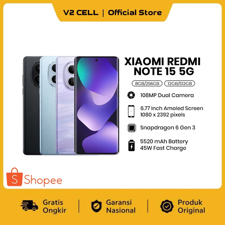 Xiaomi Redmi Note 15 5G [8GB/256GB] [12GB/512GB] - Garansi R