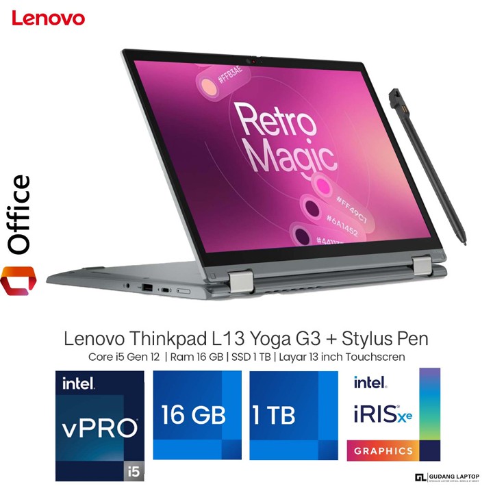 Laptop Lenovo Thinkpad L13 Yoga Gen 3 i5 Gen 12 Ram 16 GB SS