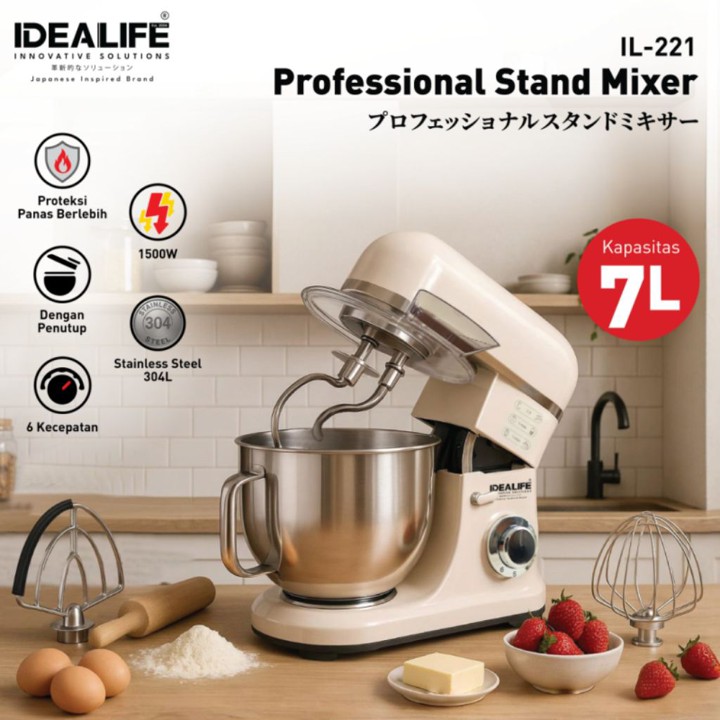 IDEALIFE - Professional Stand Mixer - Mixer Berdiri - Multi 