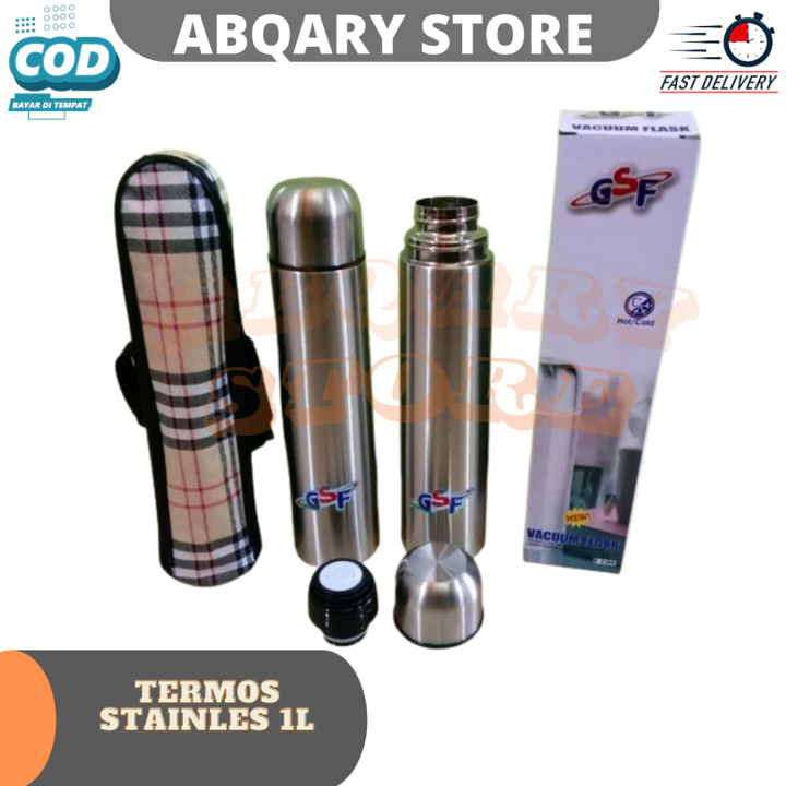Termos Stainless Steel 1Liter Tahan Panas Dingin 24 Jam Term